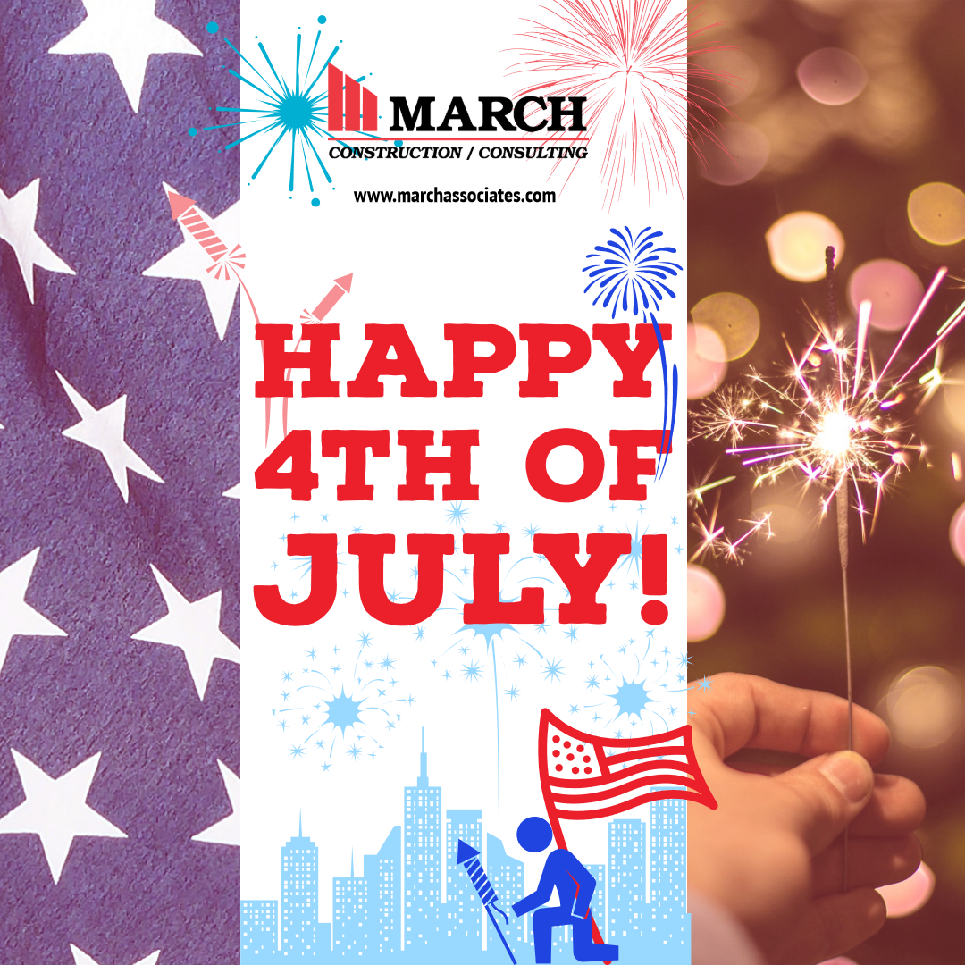  Happy 4th of July 2018 from March Construction. Hope everyone has a fun, safe holiday! 