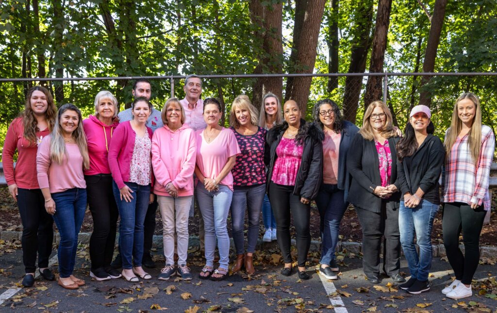 The March Construction Team Wearing Pink for Breast Cancer Awareness Day