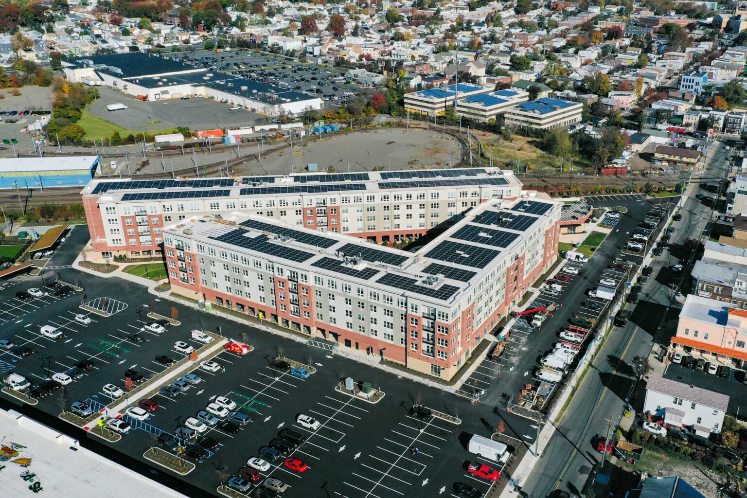 Aerial View of Apartment Construction Silver Lake Belleville New Jersey