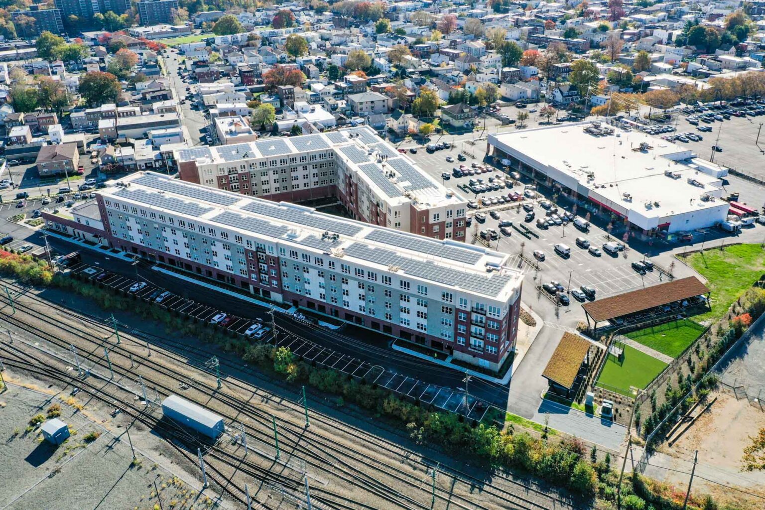 Aerial View of New Apartment Construction in Belleville NJ Silver Lake