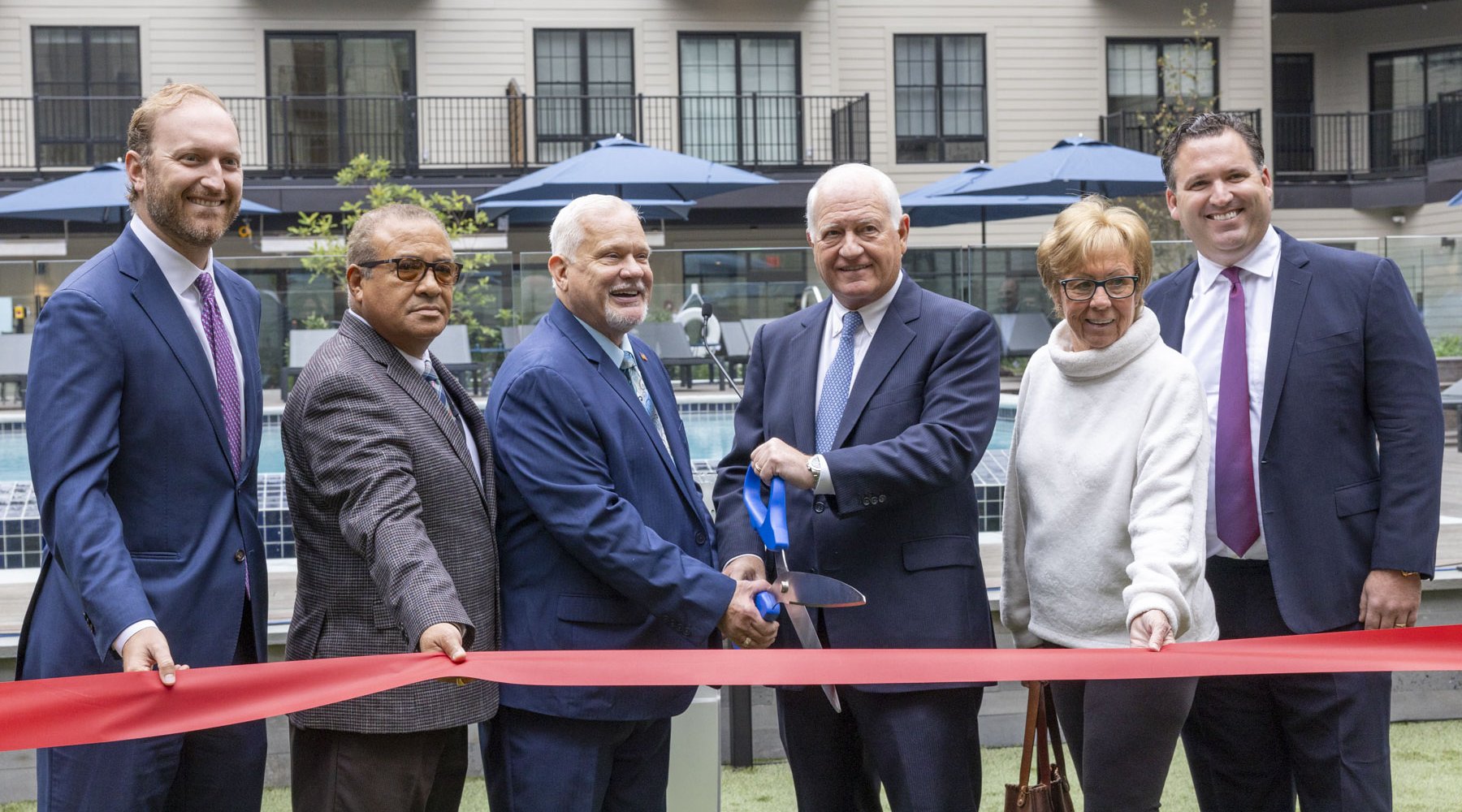 The Wyldes Ribbon Cutting Ceremony Harrison NJ Riverbend District Grand Opening Ceremony Luxury Residential Apartment Construction Advance Realty March Construction